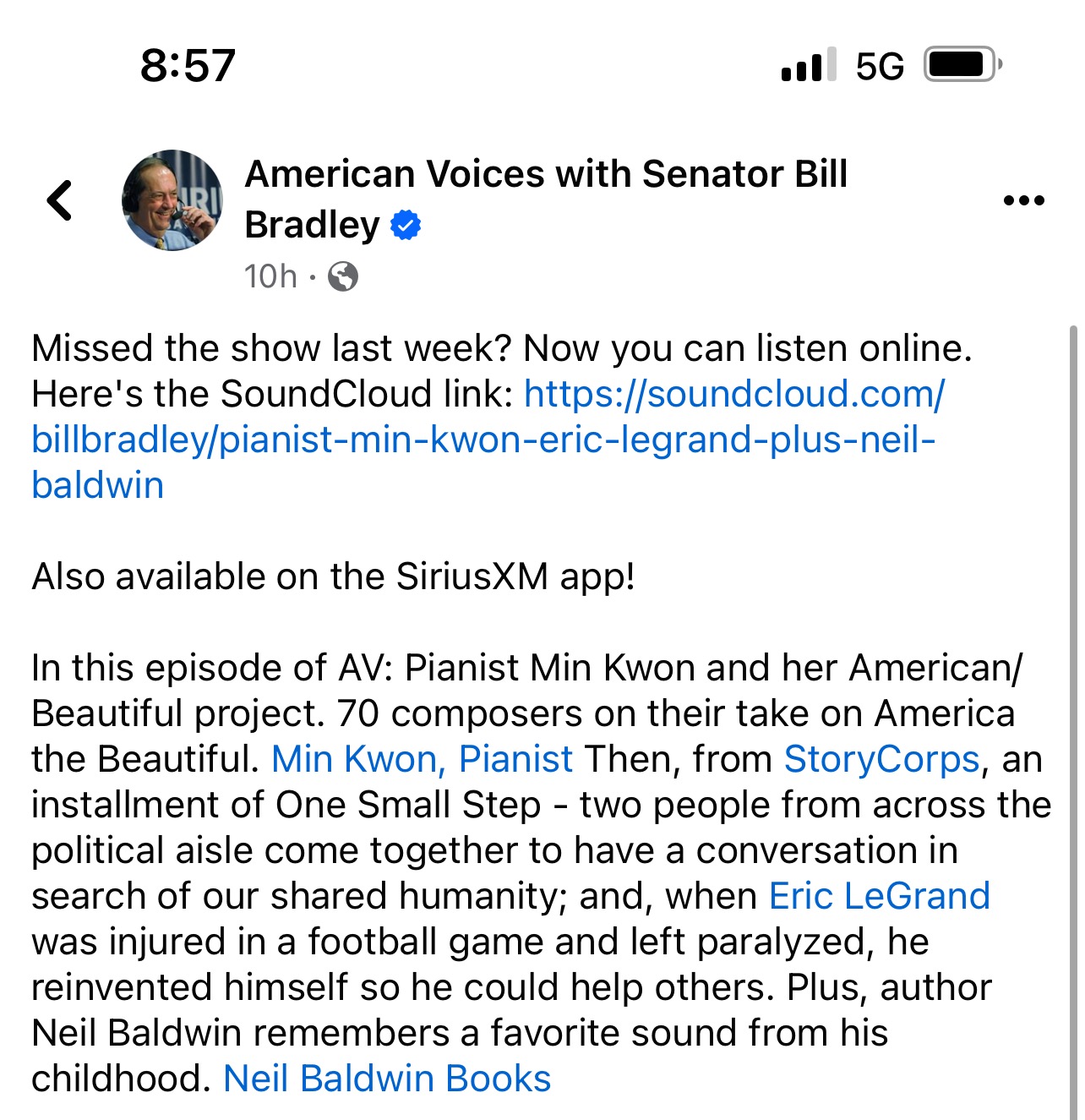Thanks to Sen. Bill Bradley and producer Devorah Klahr for re-posting my childhood memory on their AMERICAN VOICES podcast